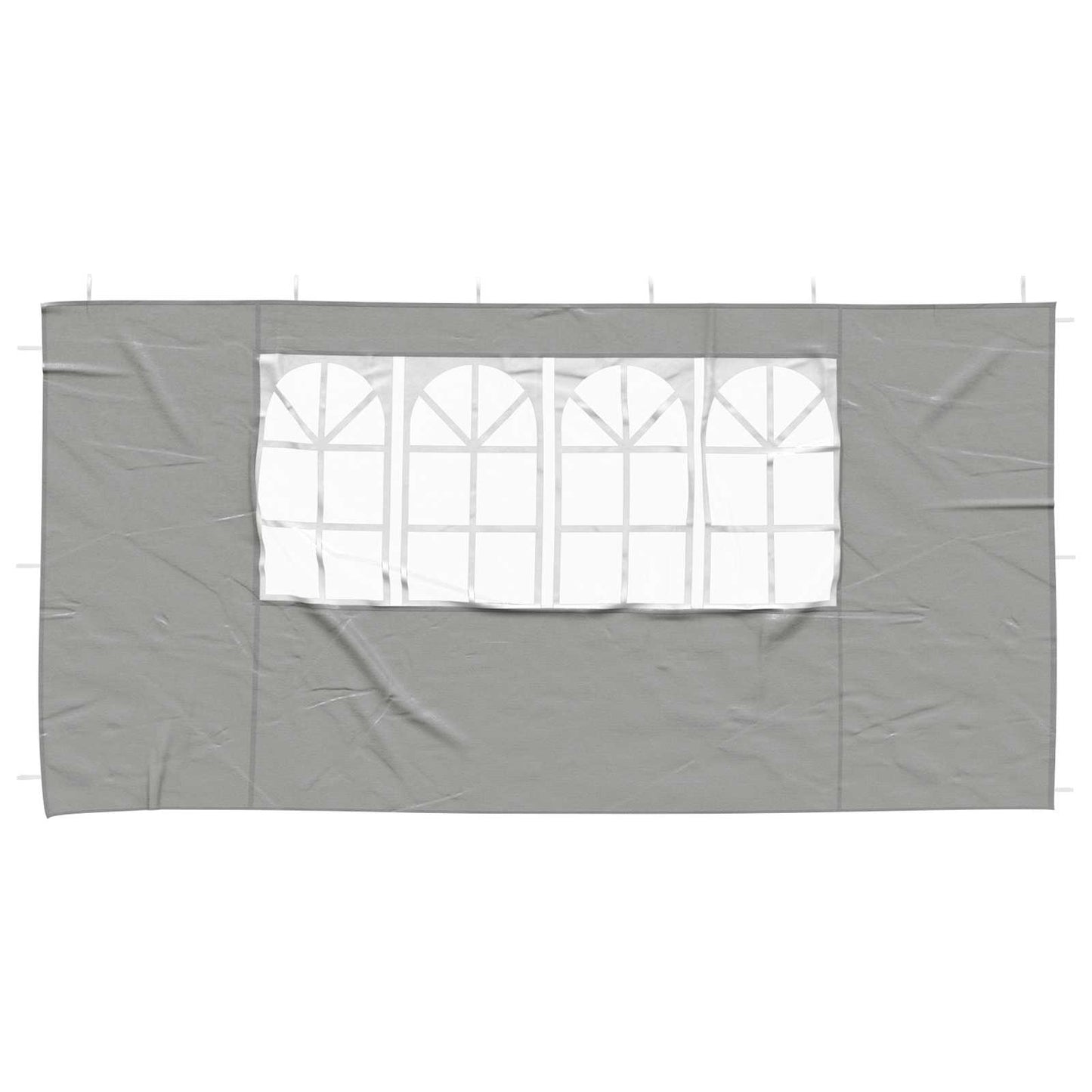 vidaXL Party Tent Sidewall 2 pcs 400 x 195 cm Light Grey PE and Steel