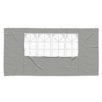 vidaXL Party Tent Sidewall 2 pcs 400 x 195 cm Light Grey PE and Steel