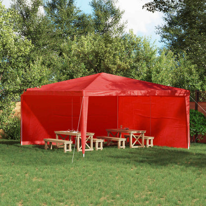 vidaXL Party Tent Sidewall 2 pcs Red 400 x 195 cm PE and Steel