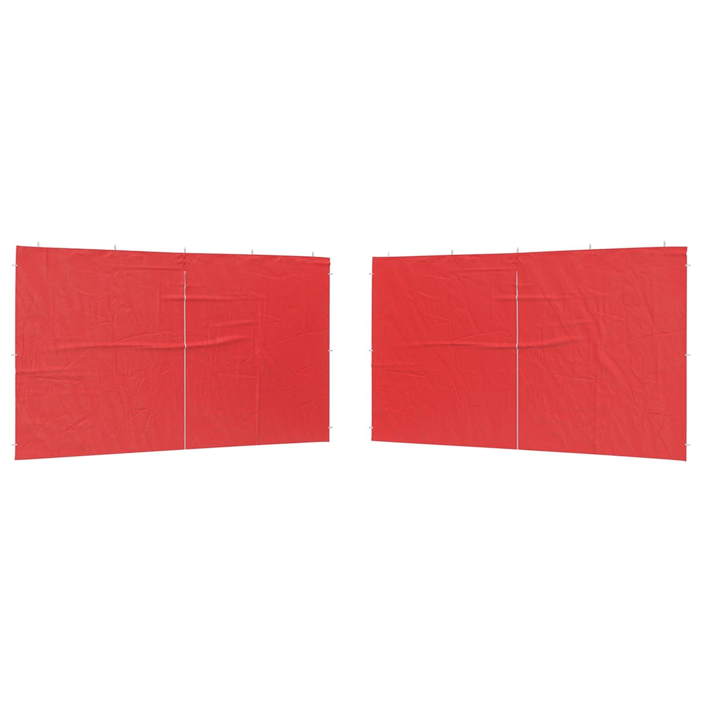 vidaXL Party Tent Sidewall 2 pcs Red 400 x 195 cm PE and Steel