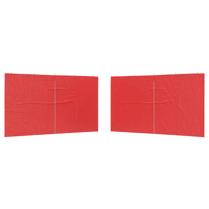 vidaXL Party Tent Sidewall 2 pcs Red 400 x 195 cm PE and Steel