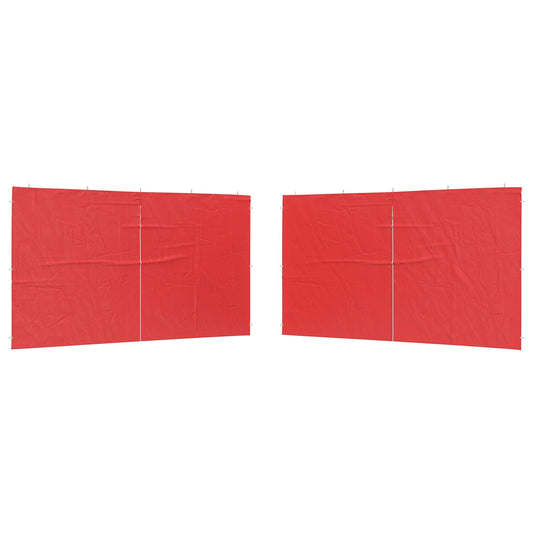 vidaXL Party Tent Sidewall 2 pcs Red 400 x 195 cm PE and Steel