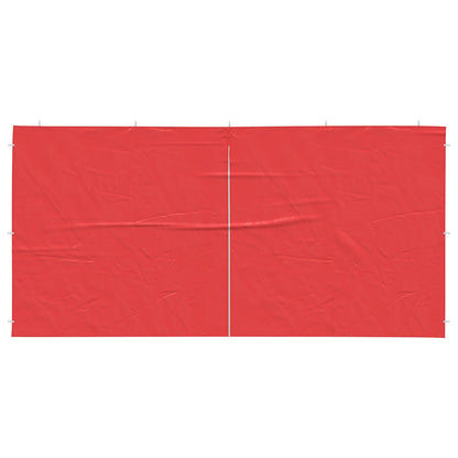 vidaXL Party Tent Sidewall 2 pcs Red 400 x 195 cm PE and Steel