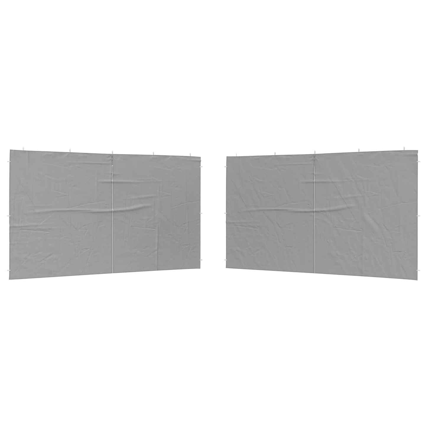 vidaXL Party Tent Sidewall 2 pcs Light Grey 400 x 195 cm PE and Steel