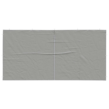 vidaXL Party Tent Sidewall 2 pcs Light Grey 400 x 195 cm PE and Steel