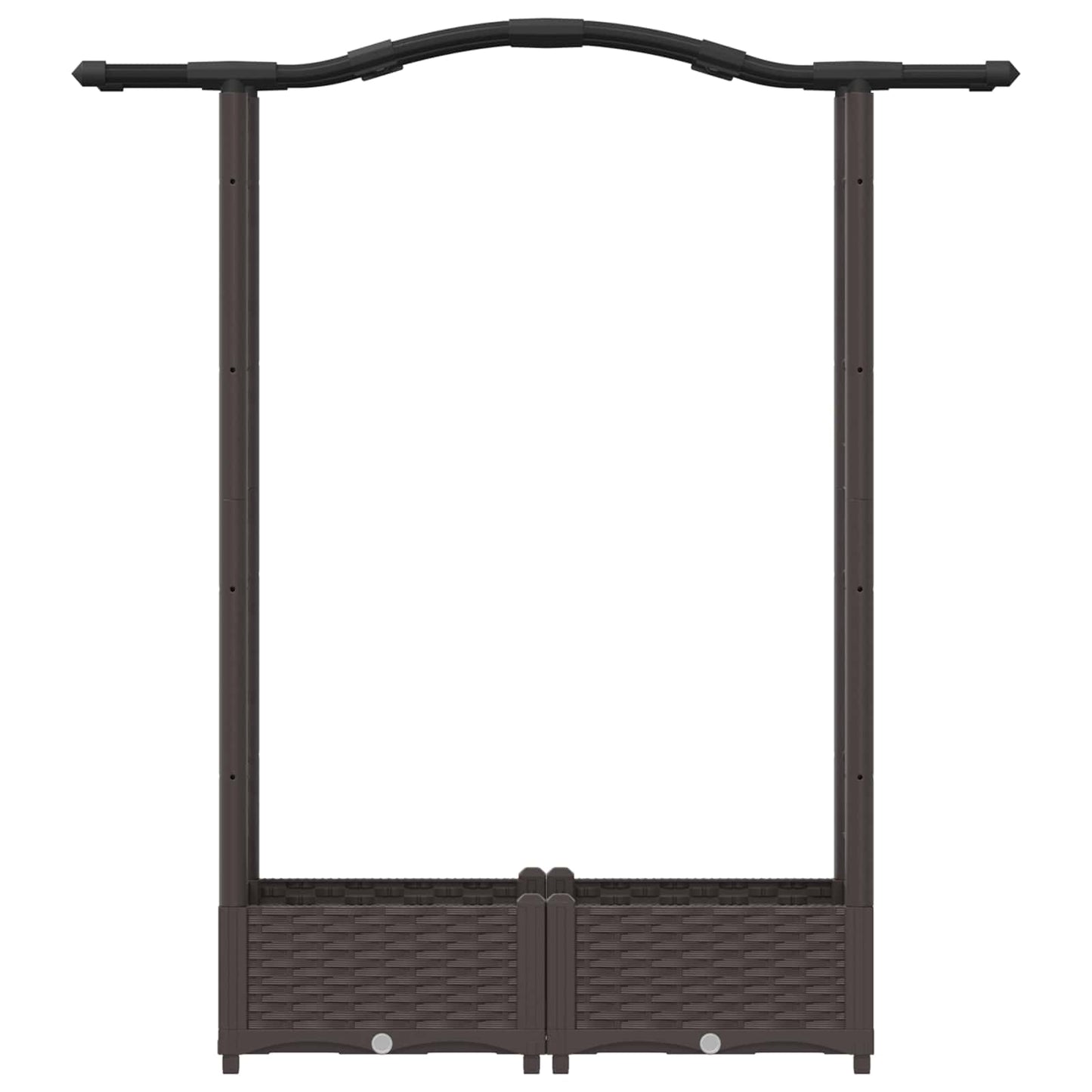 vidaXL Raised Bed with Trellis and Roof Brown 124 x 40 x 125 cm PP