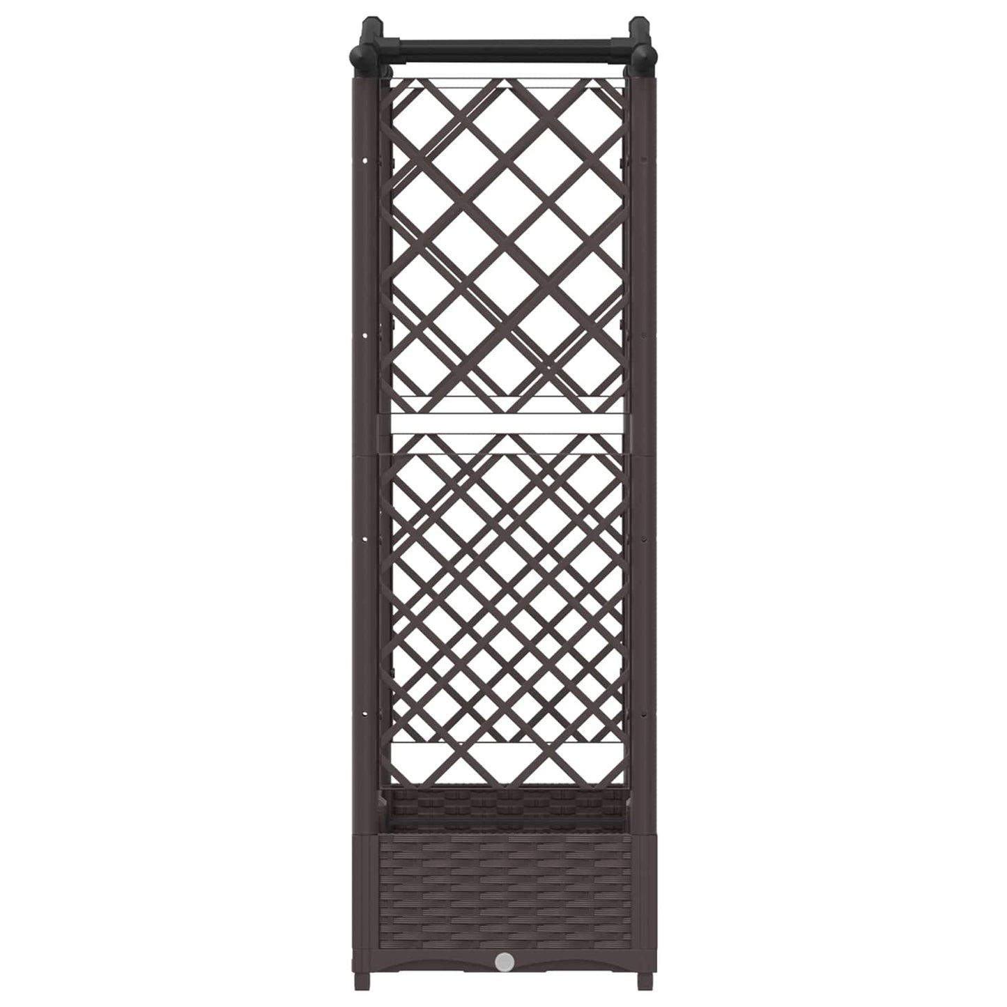 vidaXL Raised Bed with Trellis and Roof Brown 124 x 40 x 125 cm PP