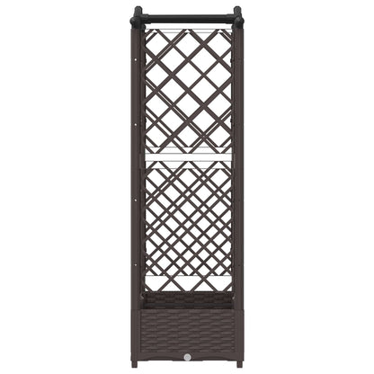 vidaXL Raised Bed with Trellis and Roof Brown 124 x 40 x 125 cm PP