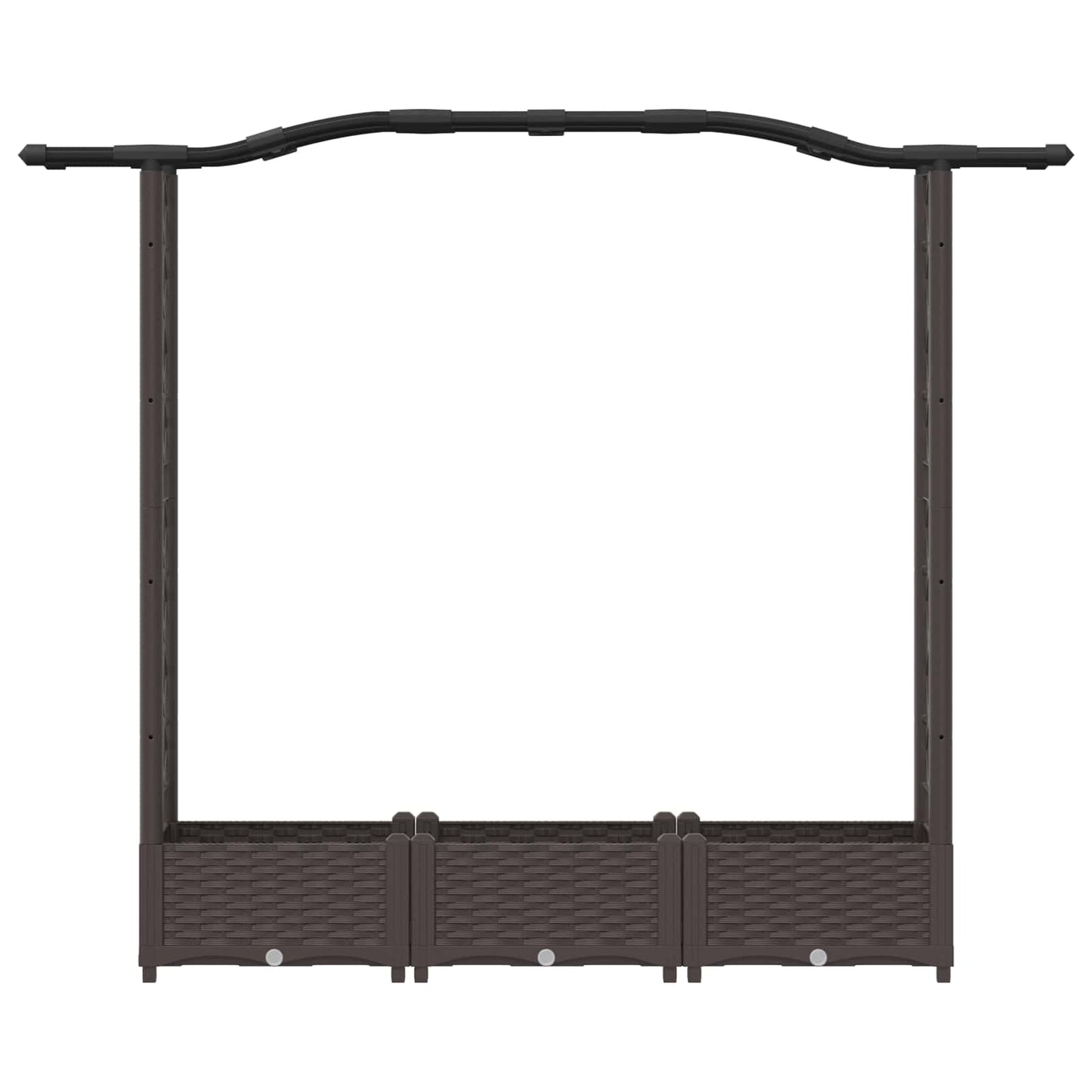 vidaXL Raised Bed with Trellis and Roof Brown 169 x 40 x 125 cm PP
