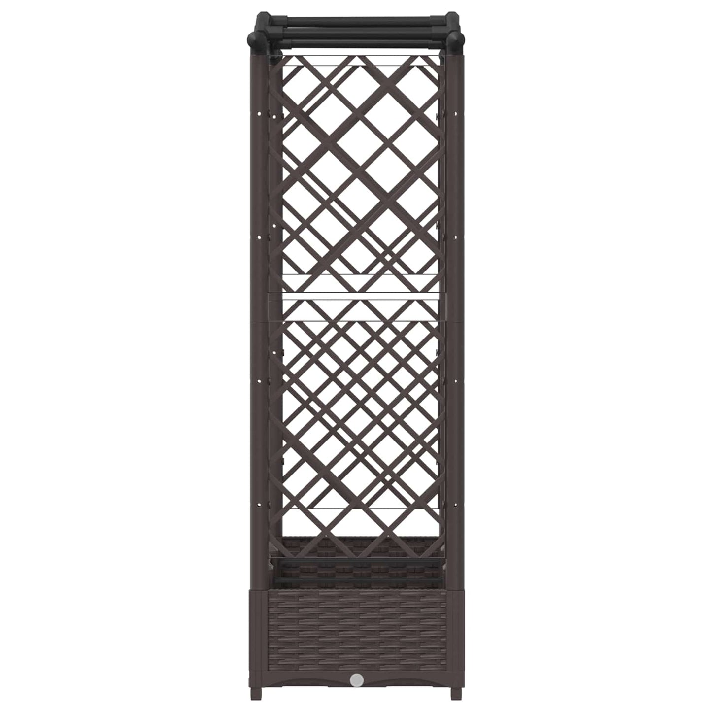 vidaXL Raised Bed with Trellis and Roof Brown 169 x 40 x 125 cm PP