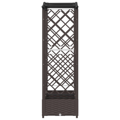 vidaXL Raised Bed with Trellis and Roof Brown 169 x 40 x 125 cm PP
