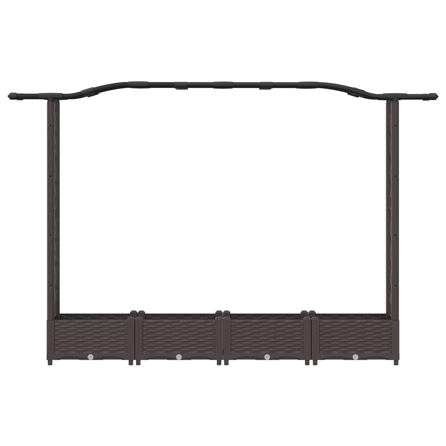 vidaXL Raised Bed with Trellis and Roof Brown 207 x 40 x 126 cm PP