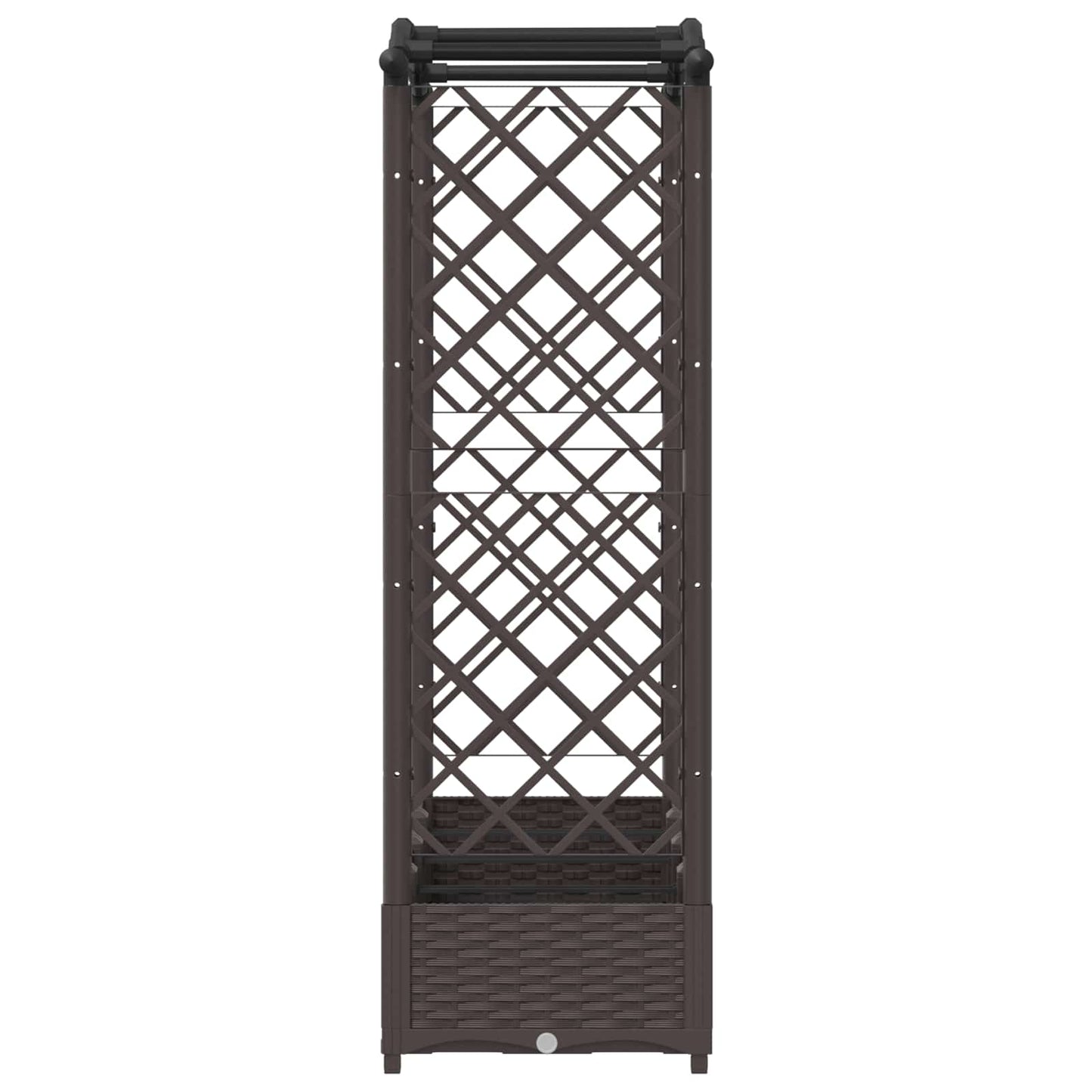 vidaXL Raised Bed with Trellis and Roof Brown 207 x 40 x 126 cm PP
