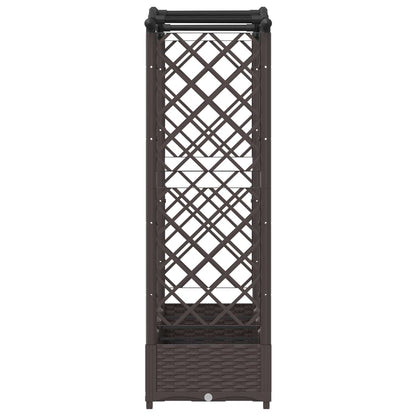 vidaXL Raised Bed with Trellis and Roof Brown 207 x 40 x 126 cm PP