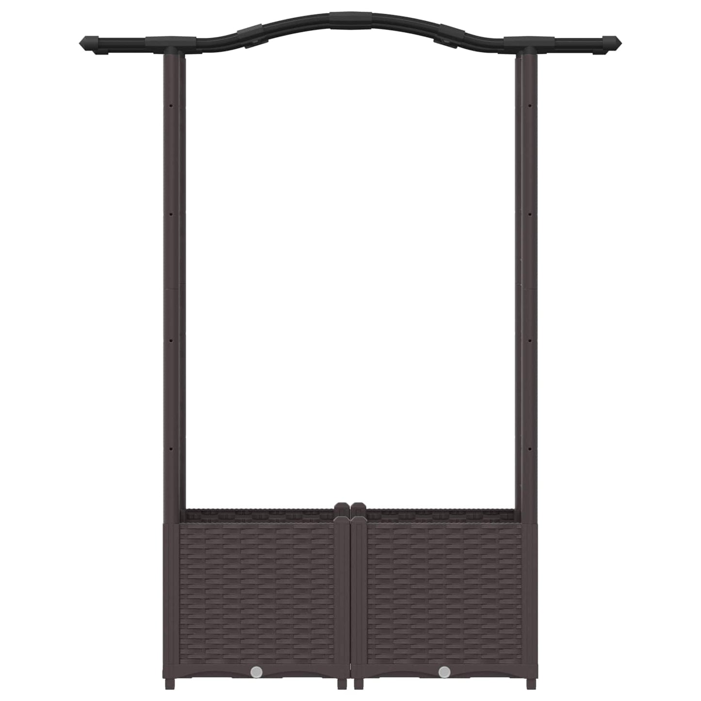 vidaXL Raised Bed with Trellis and Roof Brown 125 x 40 x 138 cm PP