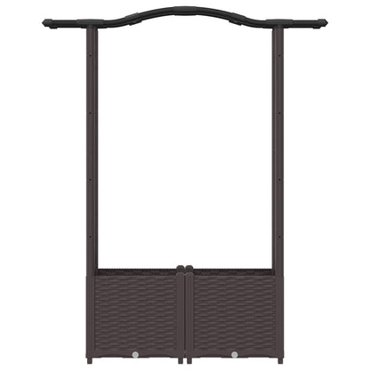 vidaXL Raised Bed with Trellis and Roof Brown 125 x 40 x 138 cm PP