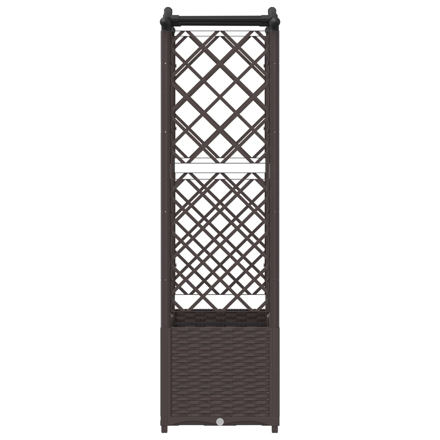 vidaXL Raised Bed with Trellis and Roof Brown 125 x 40 x 138 cm PP