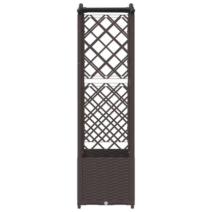 vidaXL Raised Bed with Trellis and Roof Brown 125 x 40 x 138 cm PP
