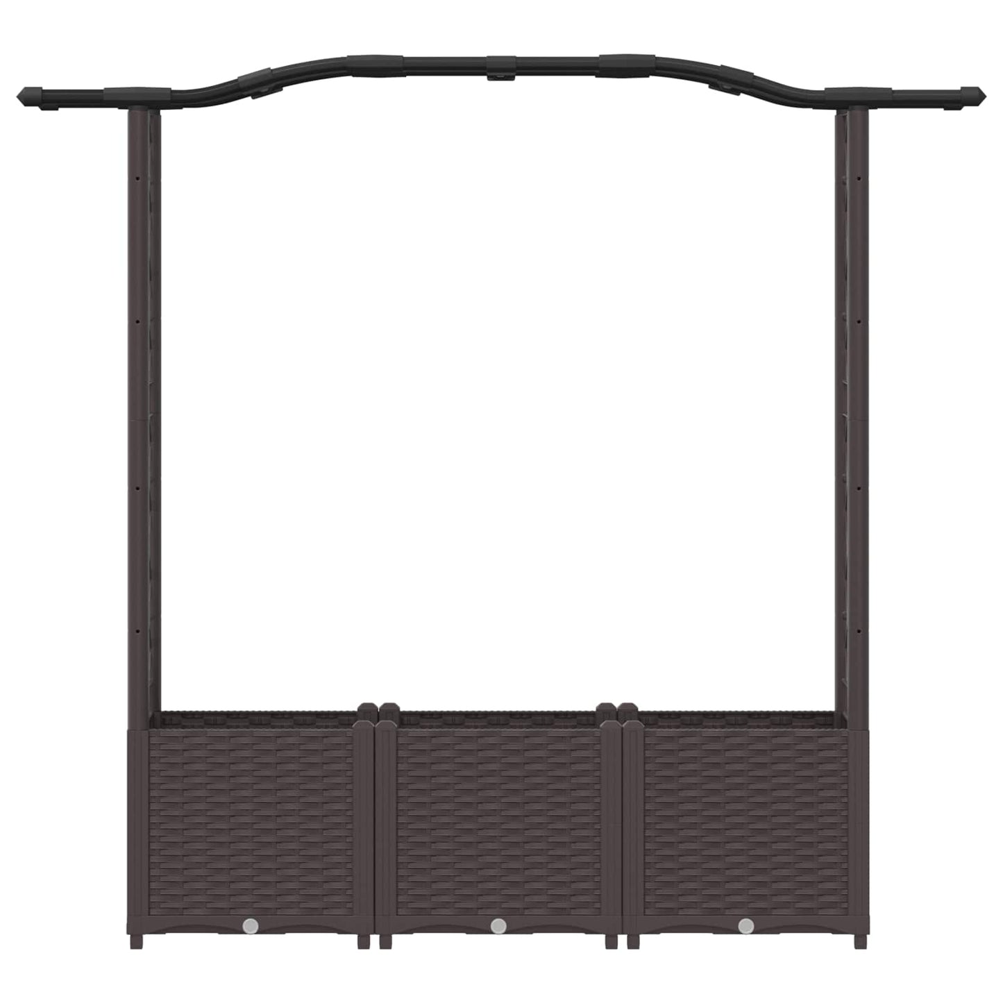 vidaXL Raised Bed with Trellis and Roof Brown 164 x 40 x 142 cm PP