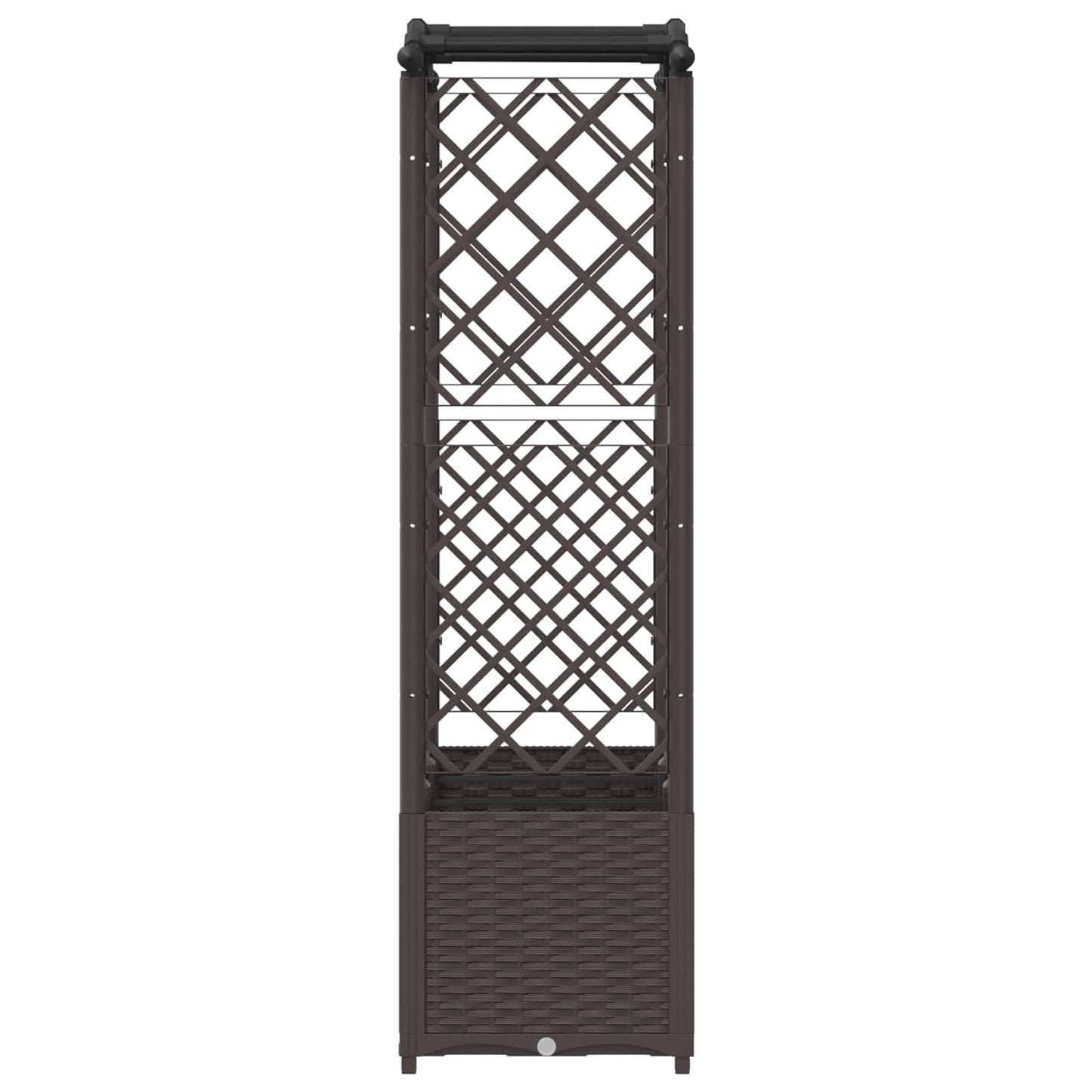 vidaXL Raised Bed with Trellis and Roof Brown 164 x 40 x 142 cm PP