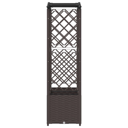 vidaXL Raised Bed with Trellis and Roof Brown 164 x 40 x 142 cm PP