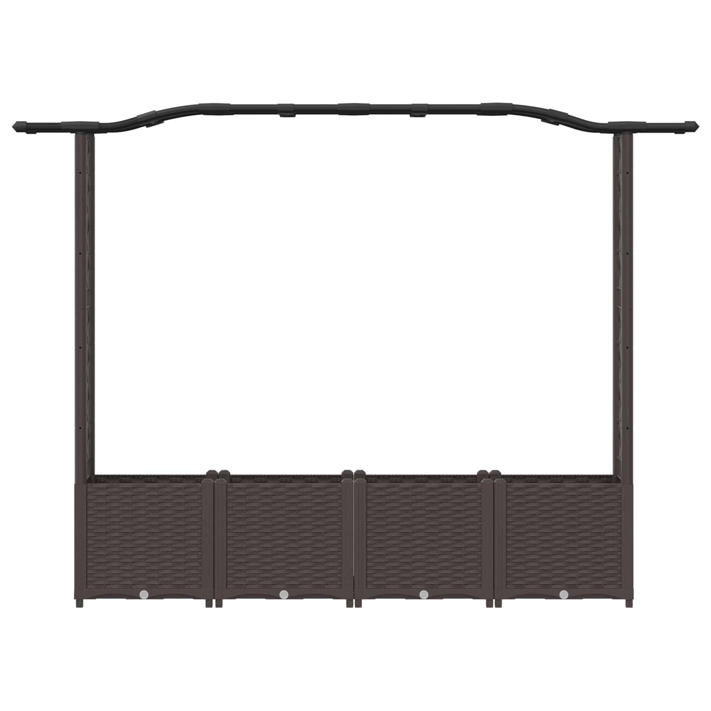 vidaXL Raised Bed with Trellis and Roof Brown 204 x 40 x 141 cm PP
