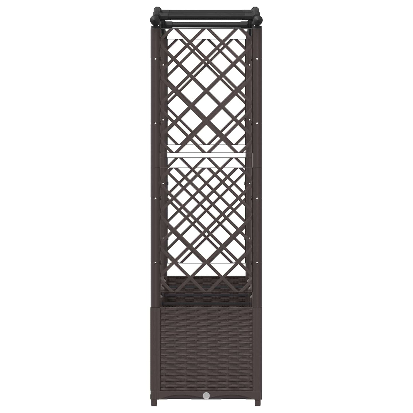 vidaXL Raised Bed with Trellis and Roof Brown 204 x 40 x 141 cm PP