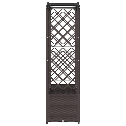 vidaXL Raised Bed with Trellis and Roof Brown 204 x 40 x 141 cm PP