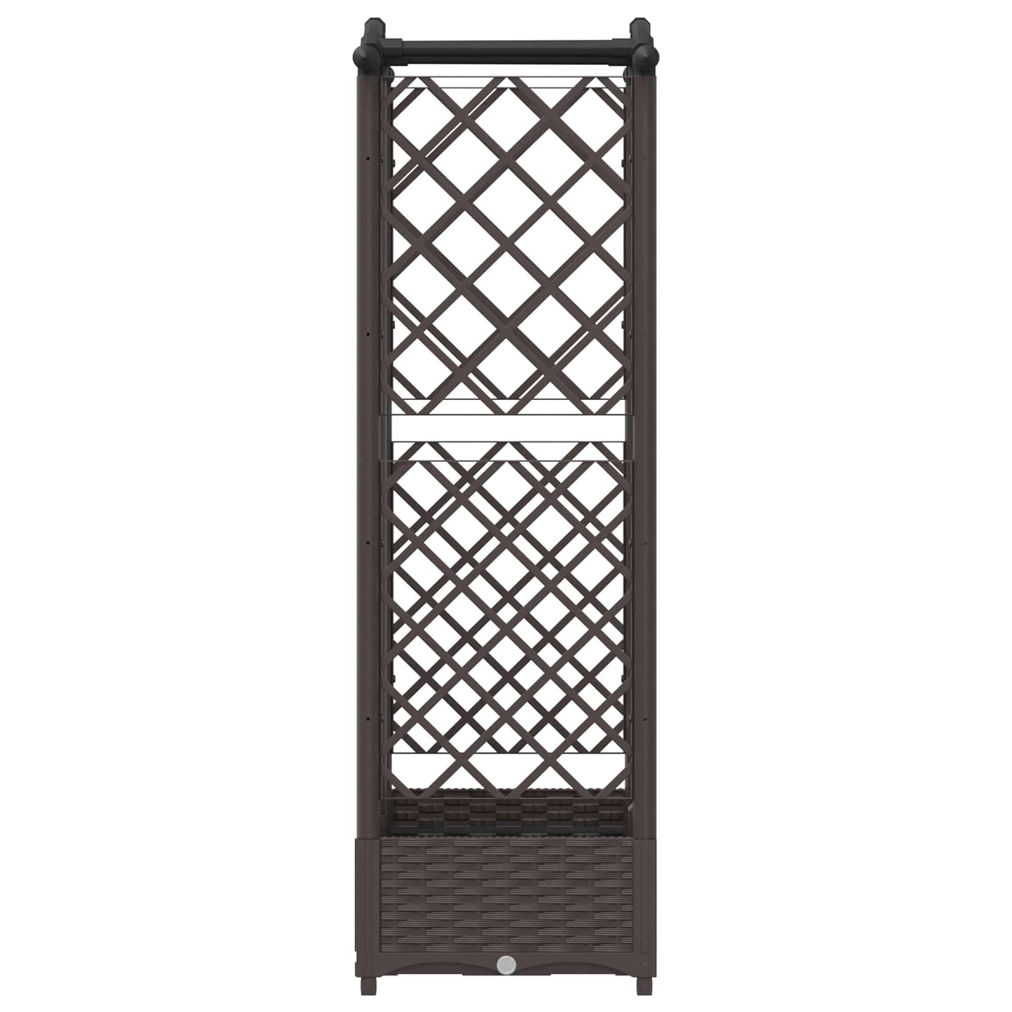 vidaXL Raised Bed with Trellis and Roof Brown 124 x 40 x 123 cm PP