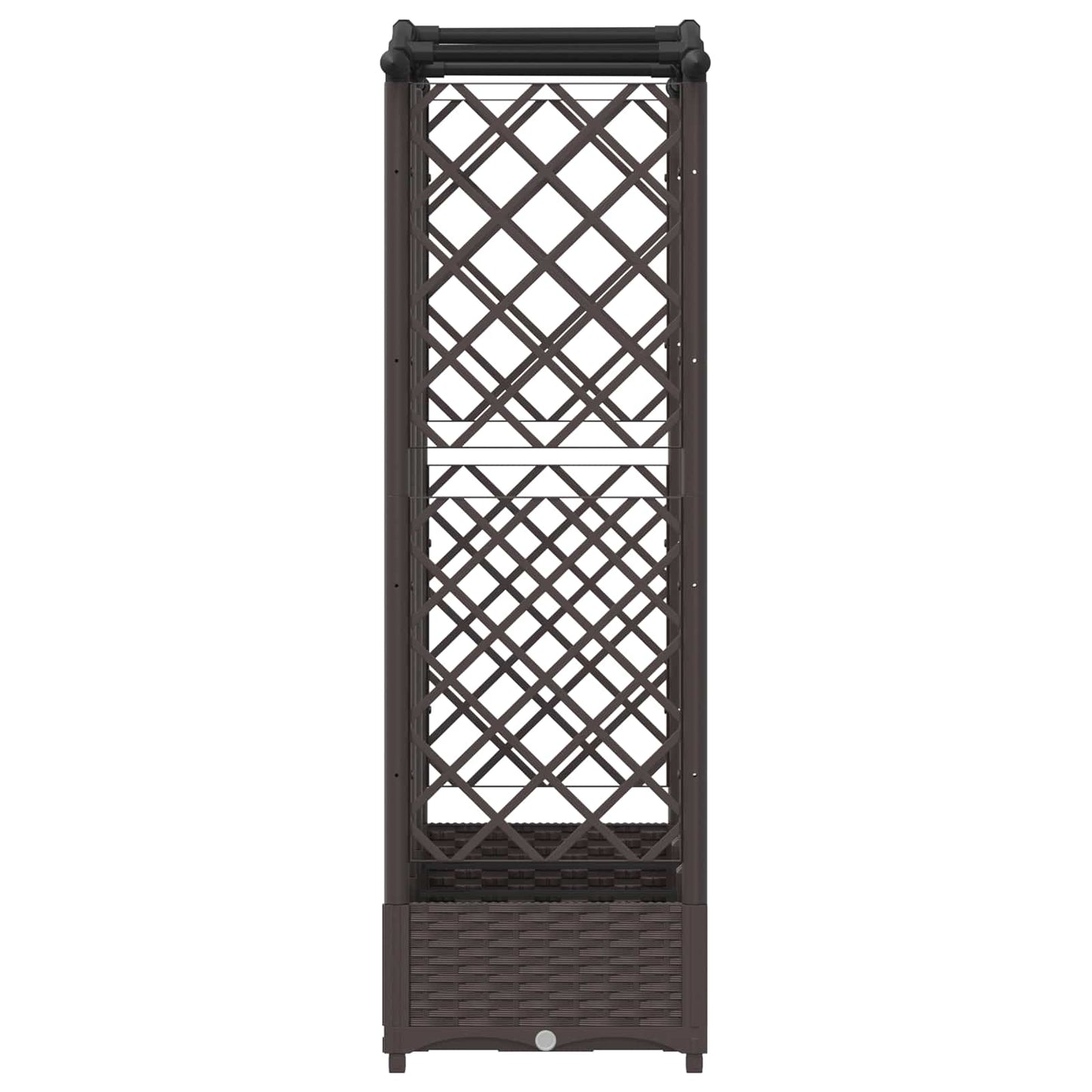vidaXL Raised Bed with Trellis and Roof Brown 163 x 40 x 123 cm PP