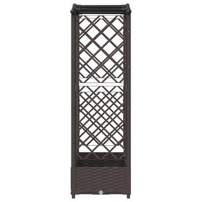 vidaXL Raised Bed with Trellis and Roof Brown 163 x 40 x 123 cm PP