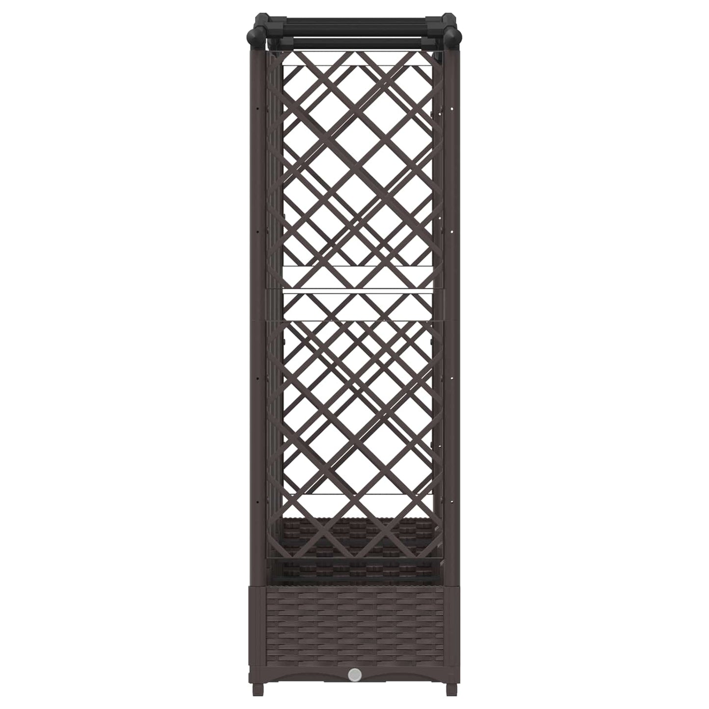 vidaXL Raised Bed with Trellis and Roof Brown 203.5 x 40 x 123 cm PP