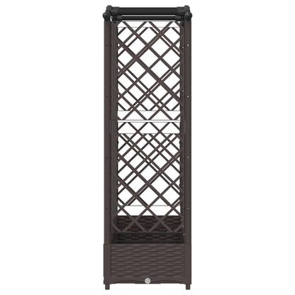 vidaXL Raised Bed with Trellis and Roof Brown 203.5 x 40 x 123 cm PP