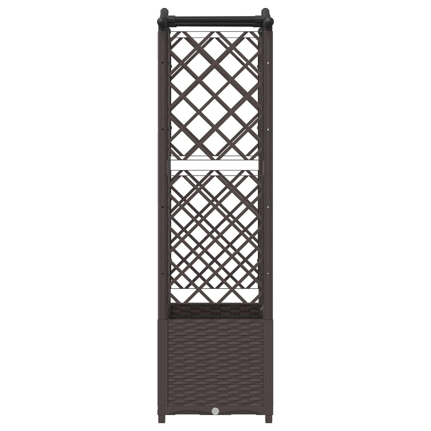 vidaXL Raised Bed with Trellis and Roof Brown 122 x 40 x 141 cm PP