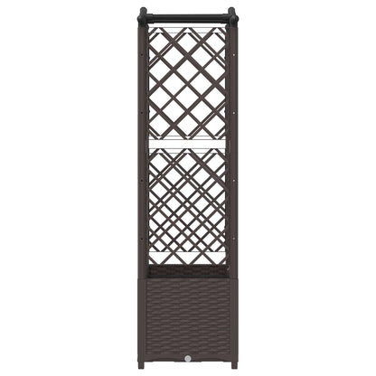 vidaXL Raised Bed with Trellis and Roof Brown 122 x 40 x 141 cm PP