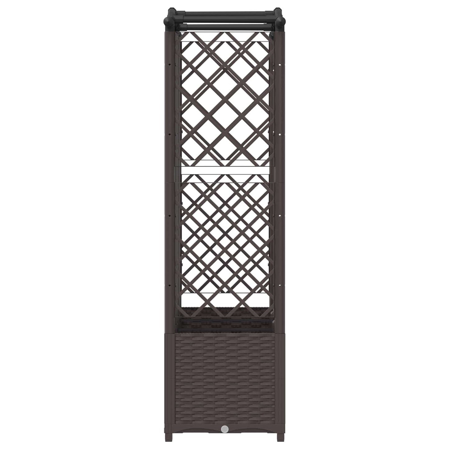 vidaXL Raised Bed with Trellis and Roof Brown 163 x 40 x 138 cm PP