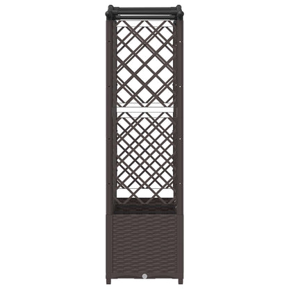 vidaXL Raised Bed with Trellis and Roof Brown 163 x 40 x 138 cm PP