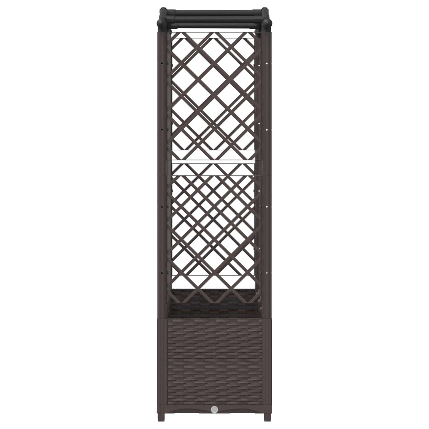 vidaXL Raised Bed with Trellis and Roof Brown 204 x 40 x 138 cm PP