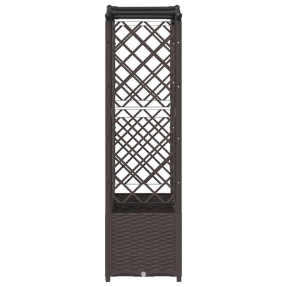 vidaXL Raised Bed with Trellis and Roof Brown 204 x 40 x 138 cm PP
