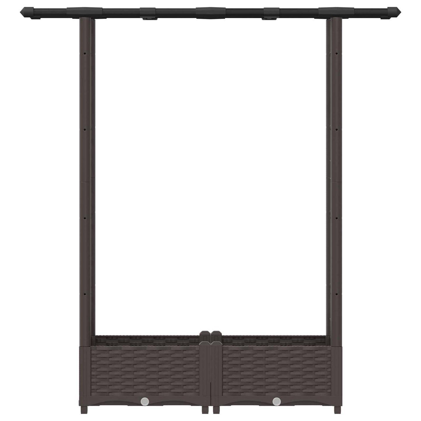 vidaXL Raised Bed with Trellis and Roof Brown 122.5 x 40 x 123 cm PP
