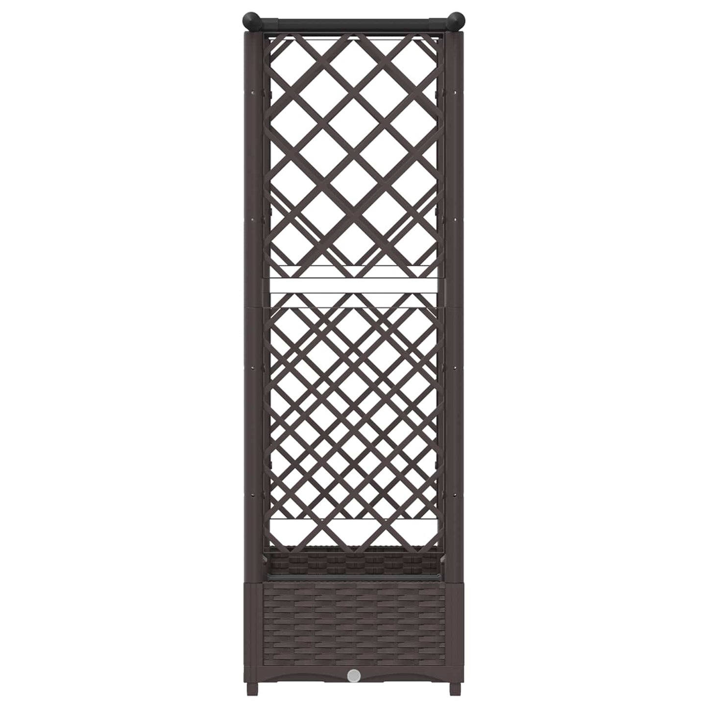 vidaXL Raised Bed with Trellis and Roof Brown 122.5 x 40 x 123 cm PP