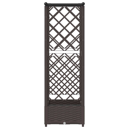 vidaXL Raised Bed with Trellis and Roof Brown 122.5 x 40 x 123 cm PP