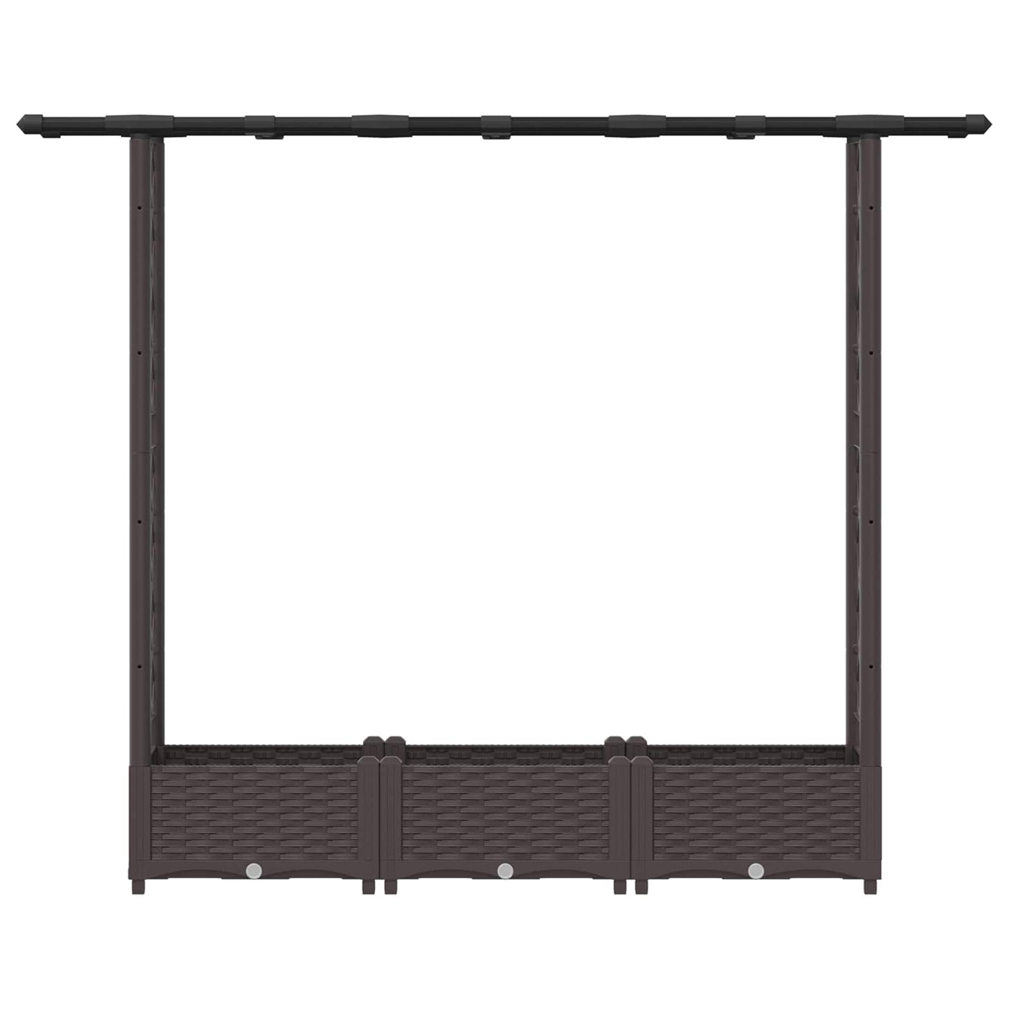 vidaXL Raised Bed with Trellis and Roof Brown 164 x 40 x 123 cm PP