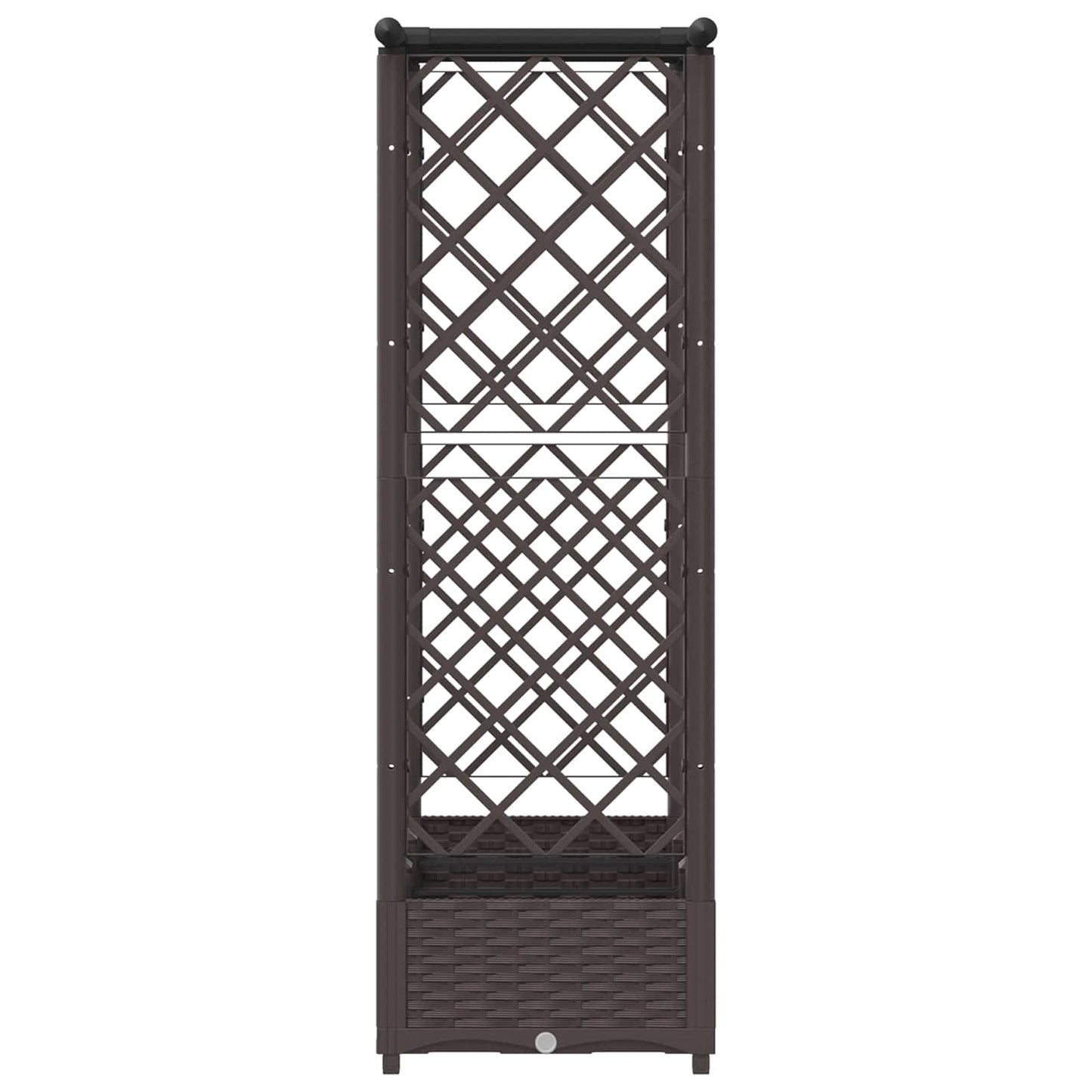vidaXL Raised Bed with Trellis and Roof Brown 164 x 40 x 123 cm PP