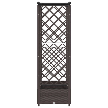 vidaXL Raised Bed with Trellis and Roof Brown 164 x 40 x 123 cm PP