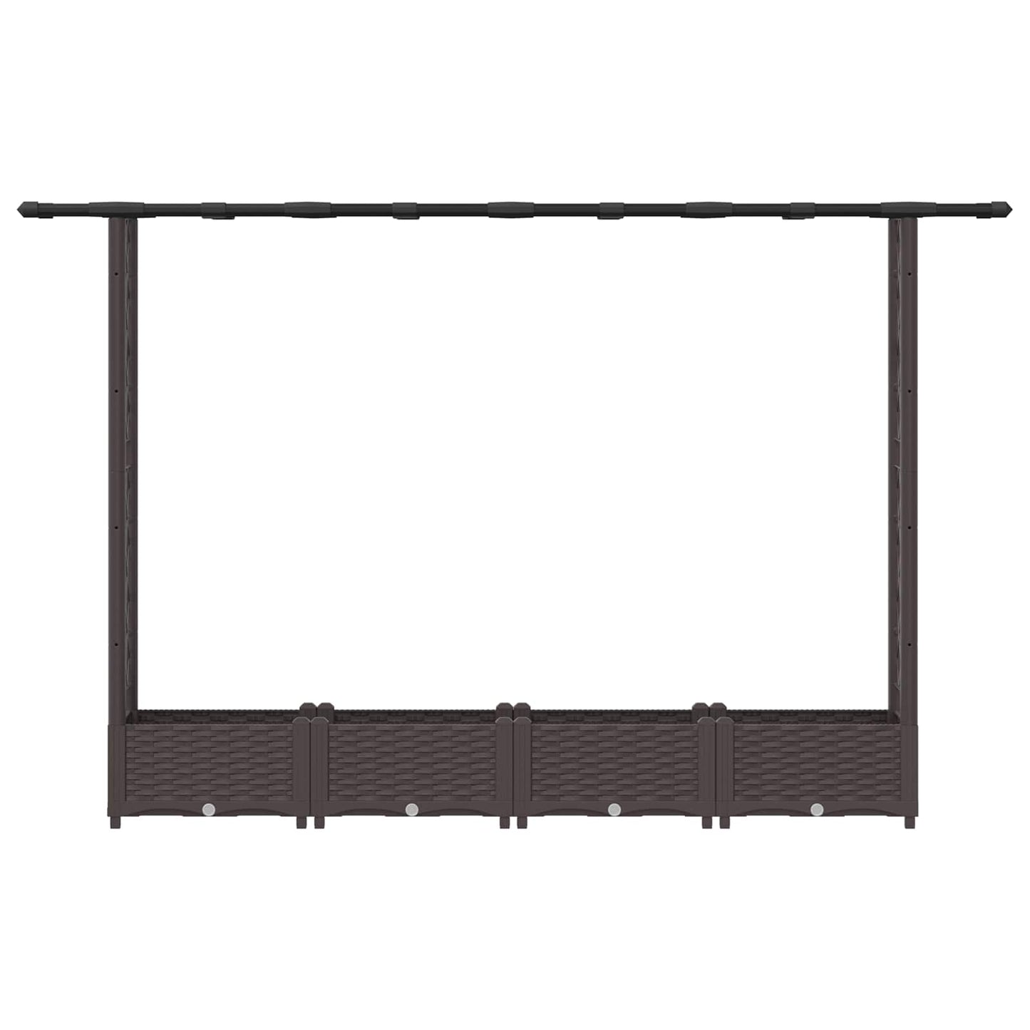 vidaXL Raised Bed with Trellis and Roof Brown 203 x 40 x 123 cm PP