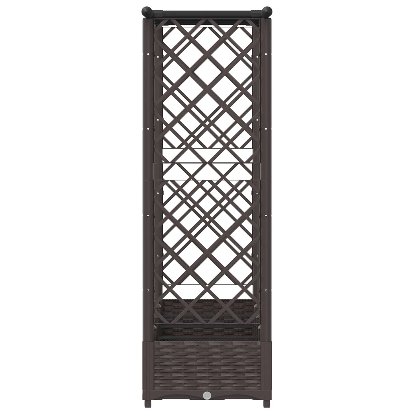 vidaXL Raised Bed with Trellis and Roof Brown 203 x 40 x 123 cm PP