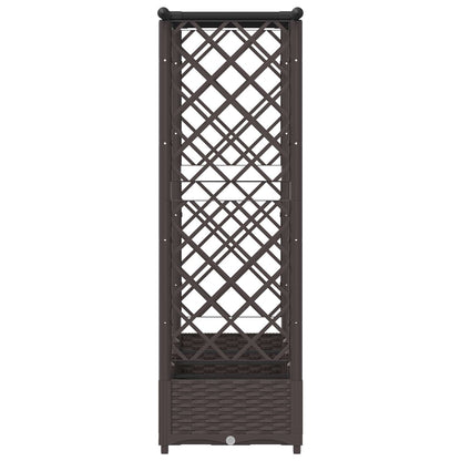 vidaXL Raised Bed with Trellis and Roof Brown 203 x 40 x 123 cm PP