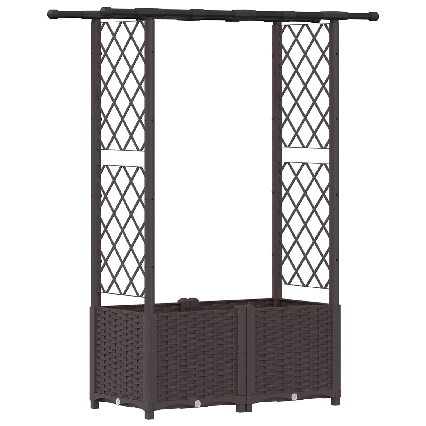 vidaXL Raised Bed with Trellis and Roof Brown 124.5 x 40 x 136 cm PP