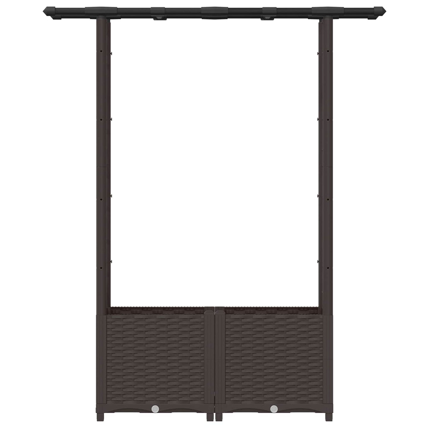 vidaXL Raised Bed with Trellis and Roof Brown 124.5 x 40 x 136 cm PP